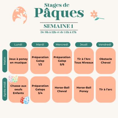 programme vacances de Pâques